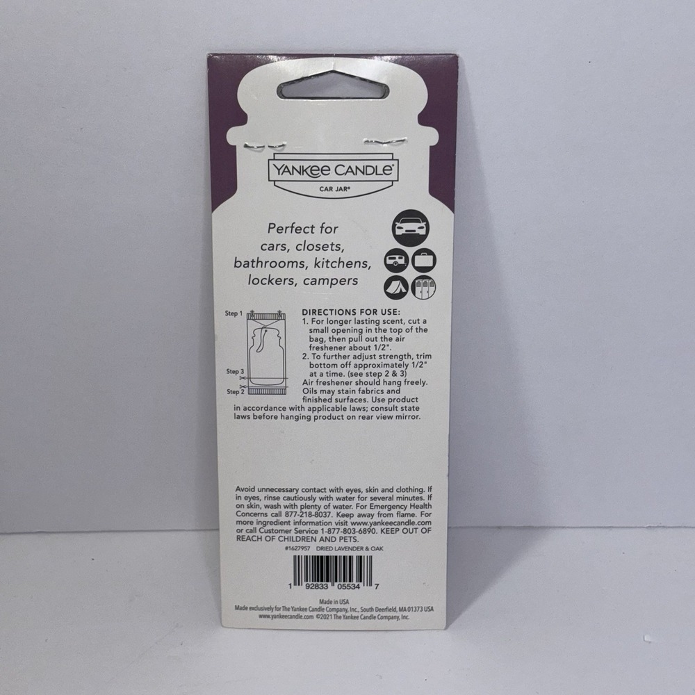 Yankee Candle Car Jar Singles Dr Lavender Oak New - Picture 2 of 2